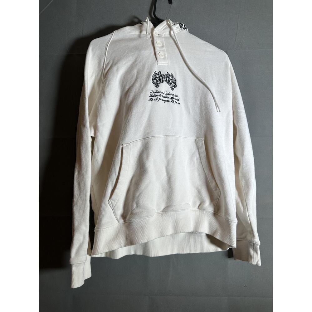 Darc Sport Hoodie Mens Medium White Wolves Embroidered Pullover Limited Edition